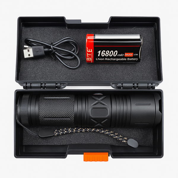 High-Power Rechargeable LED Flashlight Kit